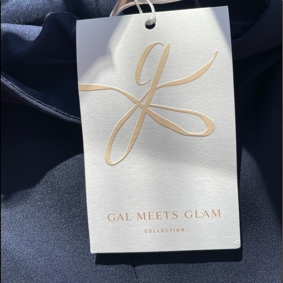 NWT Gal Meets Glam Celine One Shoulder Dress in Navy Size 00 - Picture 7 of 9